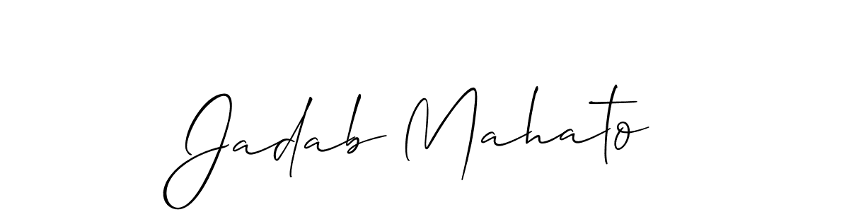 Make a beautiful signature design for name Jadab Mahato. With this signature (Allison_Script) style, you can create a handwritten signature for free. Jadab Mahato signature style 2 images and pictures png