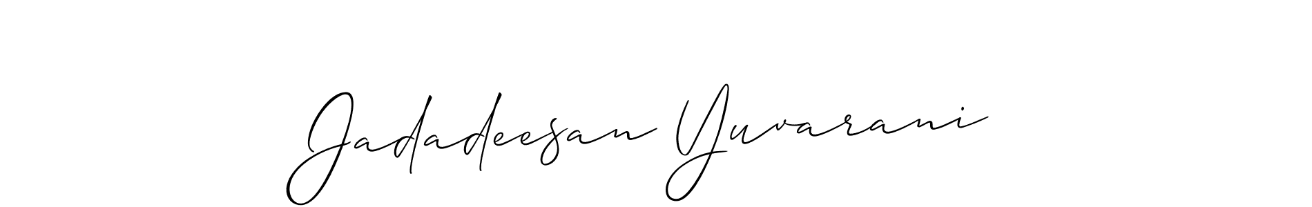if you are searching for the best signature style for your name Jadadeesan Yuvarani. so please give up your signature search. here we have designed multiple signature styles  using Allison_Script. Jadadeesan Yuvarani signature style 2 images and pictures png