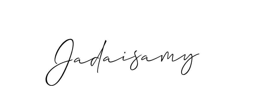 How to make Jadaisamy name signature. Use Allison_Script style for creating short signs online. This is the latest handwritten sign. Jadaisamy signature style 2 images and pictures png