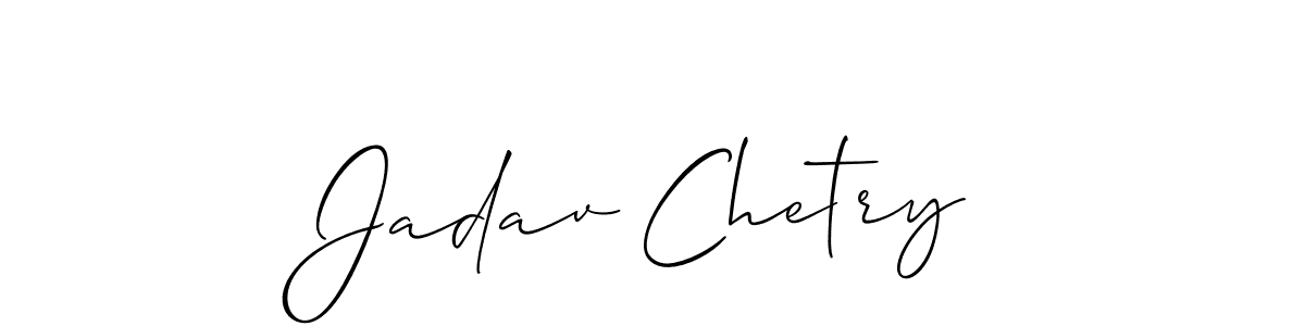 This is the best signature style for the Jadav Chetry name. Also you like these signature font (Allison_Script). Mix name signature. Jadav Chetry signature style 2 images and pictures png