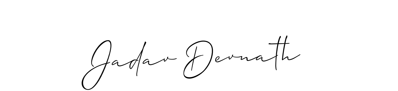 Similarly Allison_Script is the best handwritten signature design. Signature creator online .You can use it as an online autograph creator for name Jadav Devnath. Jadav Devnath signature style 2 images and pictures png