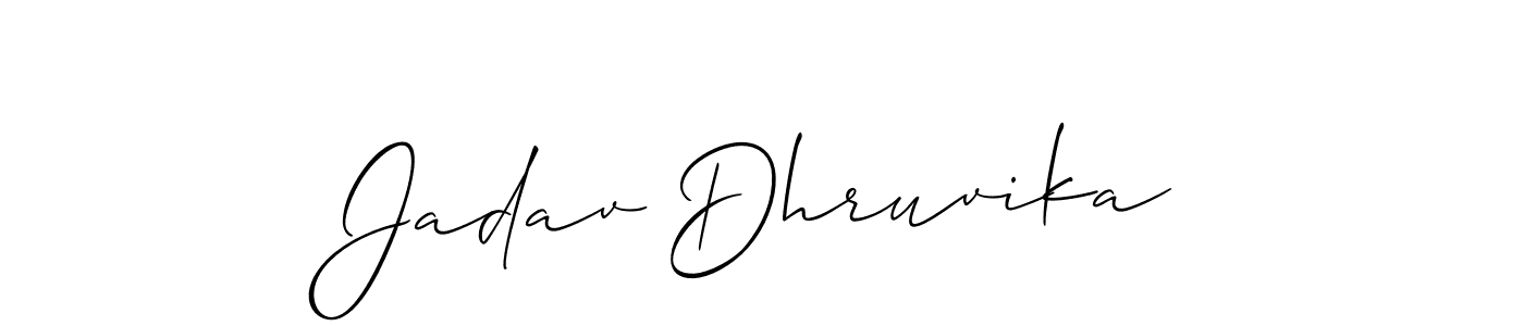 How to make Jadav Dhruvika signature? Allison_Script is a professional autograph style. Create handwritten signature for Jadav Dhruvika name. Jadav Dhruvika signature style 2 images and pictures png