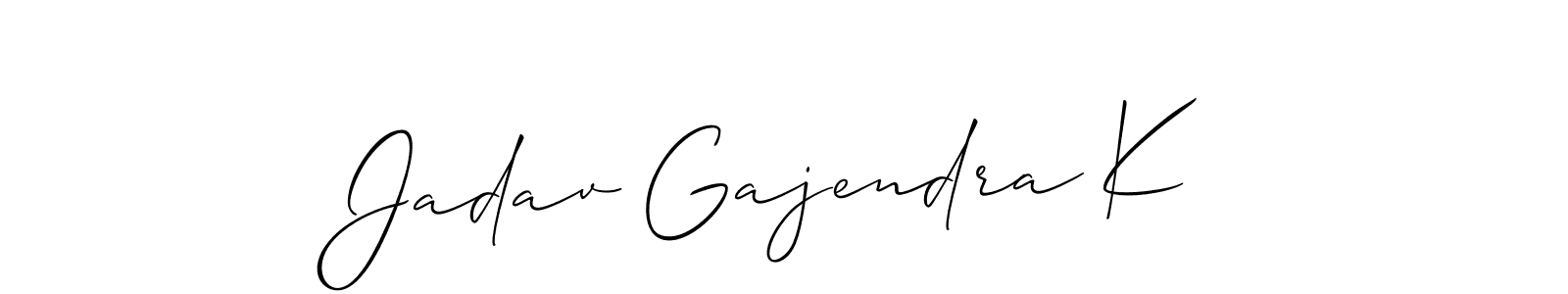 Make a short Jadav Gajendra K signature style. Manage your documents anywhere anytime using Allison_Script. Create and add eSignatures, submit forms, share and send files easily. Jadav Gajendra K signature style 2 images and pictures png