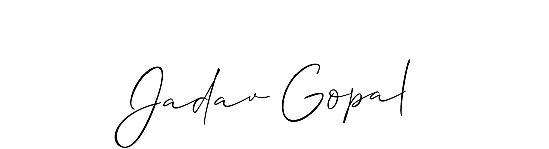 Allison_Script is a professional signature style that is perfect for those who want to add a touch of class to their signature. It is also a great choice for those who want to make their signature more unique. Get Jadav Gopal name to fancy signature for free. Jadav Gopal signature style 2 images and pictures png