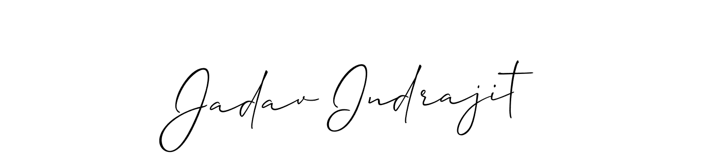 Use a signature maker to create a handwritten signature online. With this signature software, you can design (Allison_Script) your own signature for name Jadav Indrajit. Jadav Indrajit signature style 2 images and pictures png