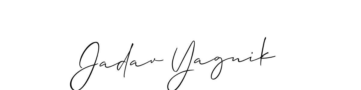 How to make Jadav Yagnik name signature. Use Allison_Script style for creating short signs online. This is the latest handwritten sign. Jadav Yagnik signature style 2 images and pictures png