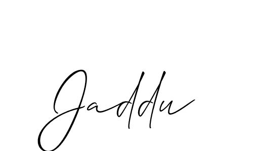 Create a beautiful signature design for name Jaddu. With this signature (Allison_Script) fonts, you can make a handwritten signature for free. Jaddu signature style 2 images and pictures png