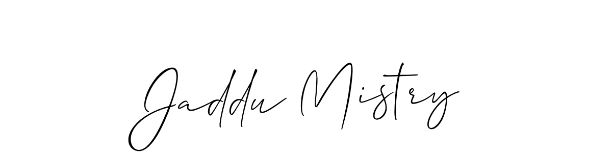 How to Draw Jaddu Mistry signature style? Allison_Script is a latest design signature styles for name Jaddu Mistry. Jaddu Mistry signature style 2 images and pictures png