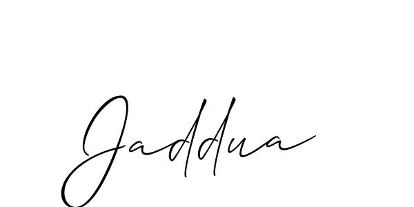 Create a beautiful signature design for name Jaddua. With this signature (Allison_Script) fonts, you can make a handwritten signature for free. Jaddua signature style 2 images and pictures png