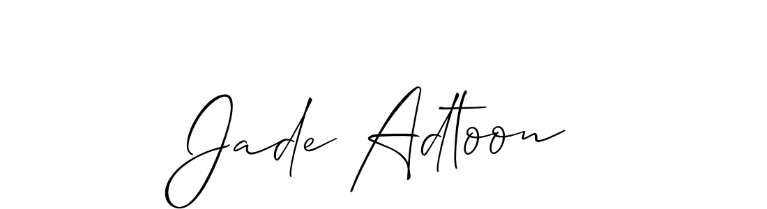 if you are searching for the best signature style for your name Jade Adtoon. so please give up your signature search. here we have designed multiple signature styles  using Allison_Script. Jade Adtoon signature style 2 images and pictures png