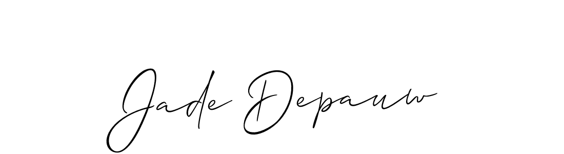 How to make Jade Depauw name signature. Use Allison_Script style for creating short signs online. This is the latest handwritten sign. Jade Depauw signature style 2 images and pictures png