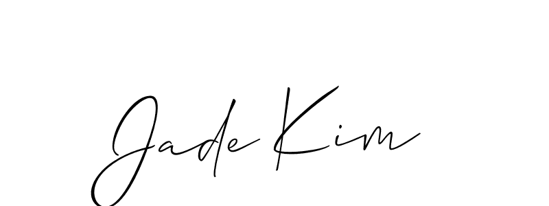 Jade Kim stylish signature style. Best Handwritten Sign (Allison_Script) for my name. Handwritten Signature Collection Ideas for my name Jade Kim. Jade Kim signature style 2 images and pictures png