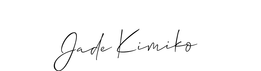 Use a signature maker to create a handwritten signature online. With this signature software, you can design (Allison_Script) your own signature for name Jade Kimiko. Jade Kimiko signature style 2 images and pictures png