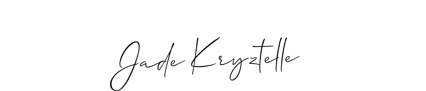 Also we have Jade Kryztelle name is the best signature style. Create professional handwritten signature collection using Allison_Script autograph style. Jade Kryztelle signature style 2 images and pictures png