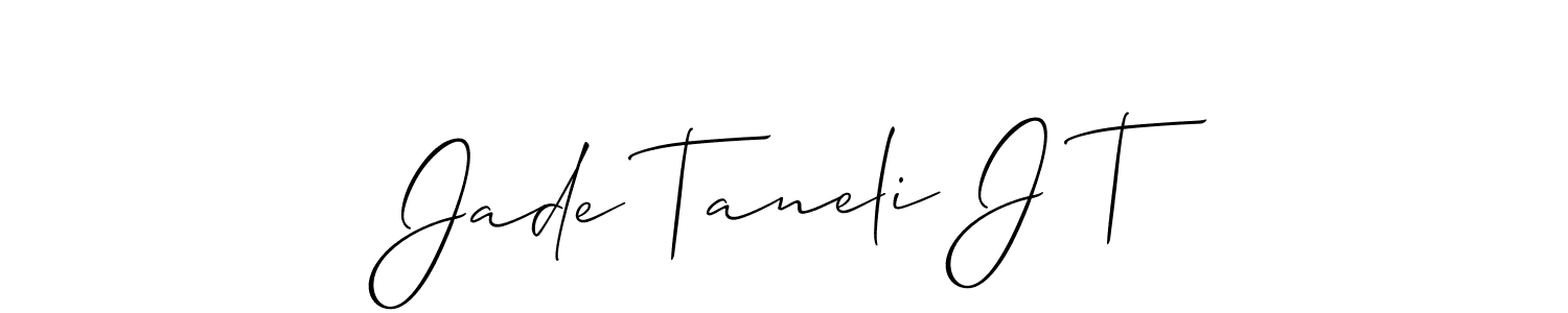Also You can easily find your signature by using the search form. We will create Jade Taneli J T name handwritten signature images for you free of cost using Allison_Script sign style. Jade Taneli J T signature style 2 images and pictures png