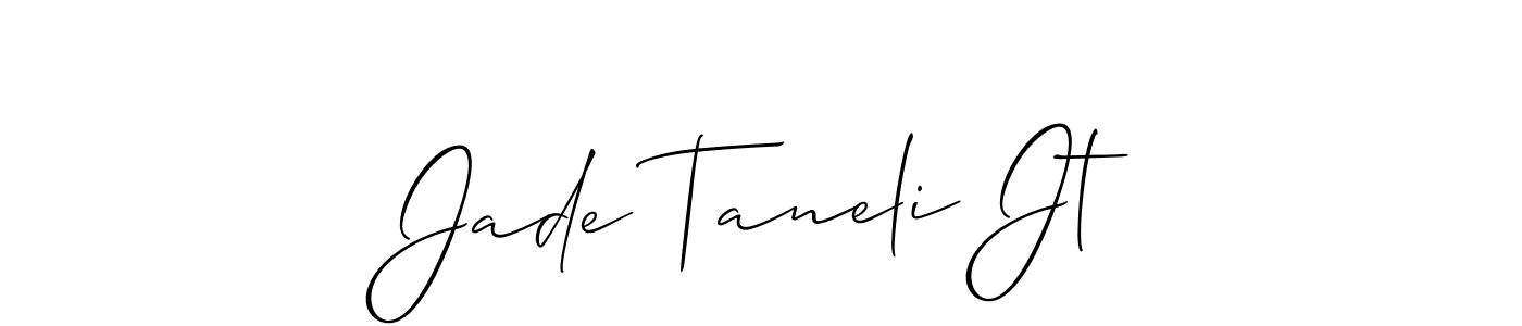 How to make Jade Taneli Jt name signature. Use Allison_Script style for creating short signs online. This is the latest handwritten sign. Jade Taneli Jt signature style 2 images and pictures png