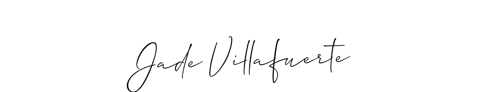 Make a short Jade Villafuerte signature style. Manage your documents anywhere anytime using Allison_Script. Create and add eSignatures, submit forms, share and send files easily. Jade Villafuerte signature style 2 images and pictures png