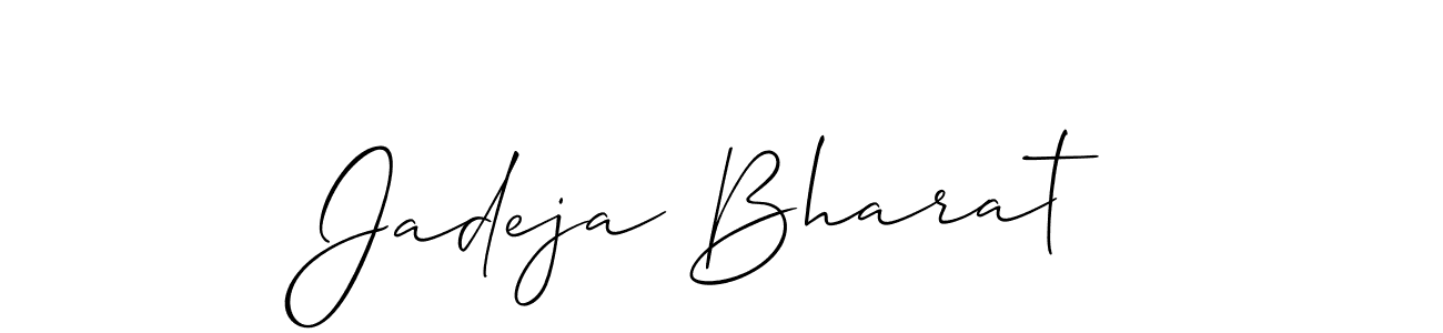 How to make Jadeja Bharat name signature. Use Allison_Script style for creating short signs online. This is the latest handwritten sign. Jadeja Bharat signature style 2 images and pictures png