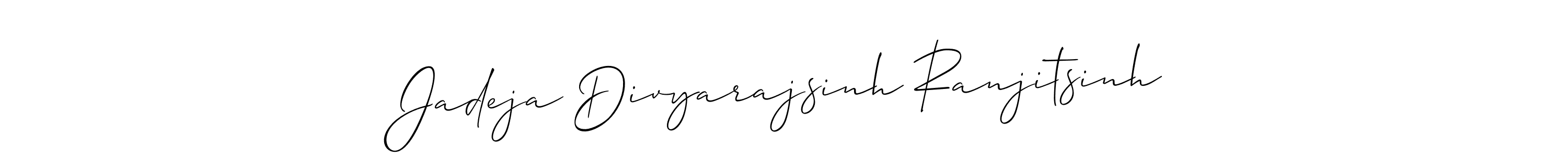Make a beautiful signature design for name Jadeja Divyarajsinh Ranjitsinh. With this signature (Allison_Script) style, you can create a handwritten signature for free. Jadeja Divyarajsinh Ranjitsinh signature style 2 images and pictures png