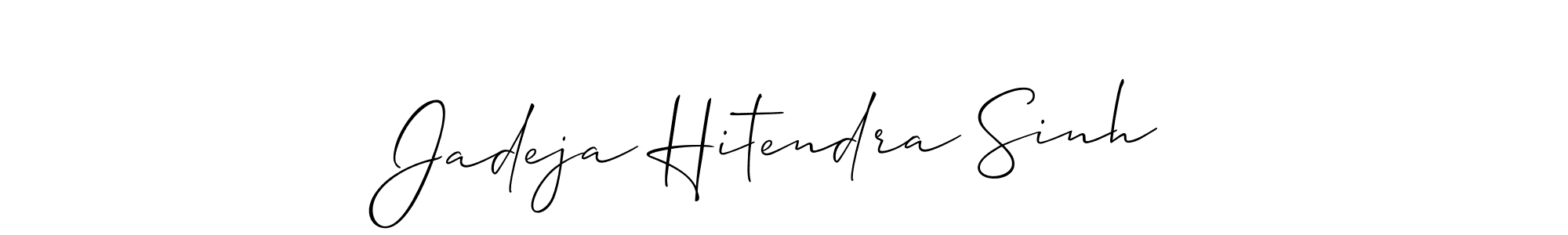 if you are searching for the best signature style for your name Jadeja Hitendra Sinh. so please give up your signature search. here we have designed multiple signature styles  using Allison_Script. Jadeja Hitendra Sinh signature style 2 images and pictures png