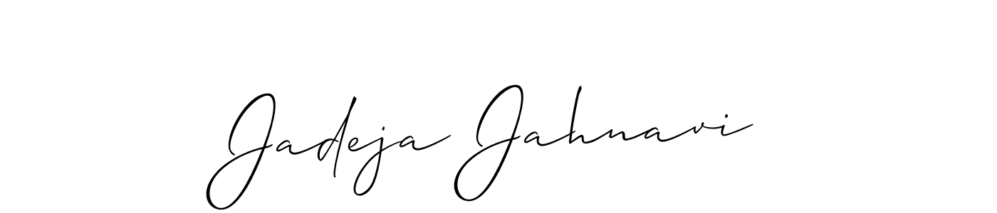 Make a beautiful signature design for name Jadeja Jahnavi. With this signature (Allison_Script) style, you can create a handwritten signature for free. Jadeja Jahnavi signature style 2 images and pictures png