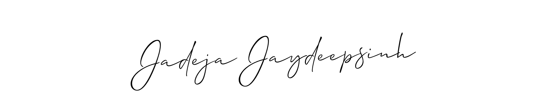 Also we have Jadeja Jaydeepsinh name is the best signature style. Create professional handwritten signature collection using Allison_Script autograph style. Jadeja Jaydeepsinh signature style 2 images and pictures png
