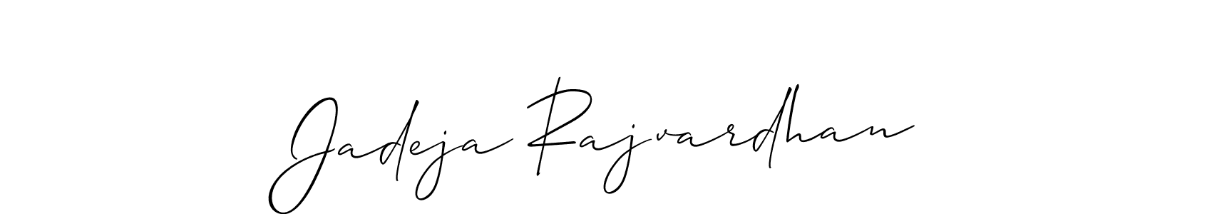 The best way (Allison_Script) to make a short signature is to pick only two or three words in your name. The name Jadeja Rajvardhan include a total of six letters. For converting this name. Jadeja Rajvardhan signature style 2 images and pictures png