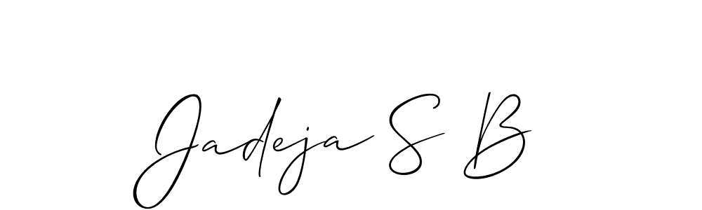 It looks lik you need a new signature style for name Jadeja S B. Design unique handwritten (Allison_Script) signature with our free signature maker in just a few clicks. Jadeja S B signature style 2 images and pictures png