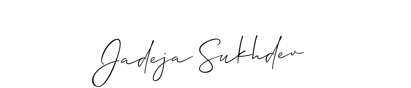 You can use this online signature creator to create a handwritten signature for the name Jadeja Sukhdev. This is the best online autograph maker. Jadeja Sukhdev signature style 2 images and pictures png