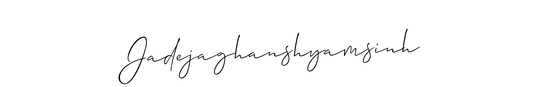 This is the best signature style for the Jadejaghanshyamsinh name. Also you like these signature font (Allison_Script). Mix name signature. Jadejaghanshyamsinh signature style 2 images and pictures png