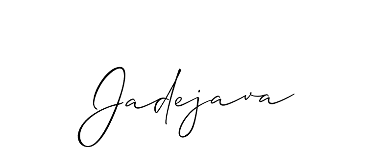 It looks lik you need a new signature style for name Jadejava. Design unique handwritten (Allison_Script) signature with our free signature maker in just a few clicks. Jadejava signature style 2 images and pictures png