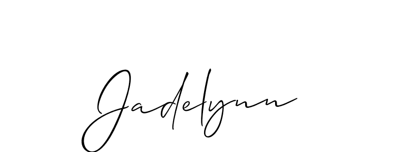 How to make Jadelynn name signature. Use Allison_Script style for creating short signs online. This is the latest handwritten sign. Jadelynn signature style 2 images and pictures png