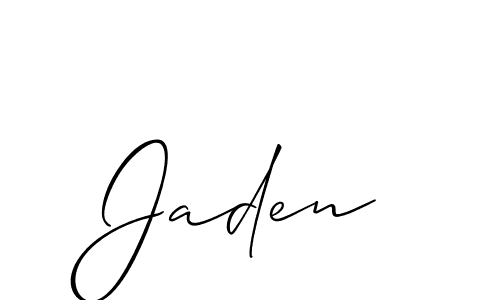 Allison_Script is a professional signature style that is perfect for those who want to add a touch of class to their signature. It is also a great choice for those who want to make their signature more unique. Get Jaden name to fancy signature for free. Jaden signature style 2 images and pictures png