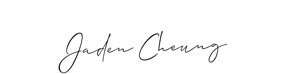 The best way (Allison_Script) to make a short signature is to pick only two or three words in your name. The name Jaden Cheung include a total of six letters. For converting this name. Jaden Cheung signature style 2 images and pictures png