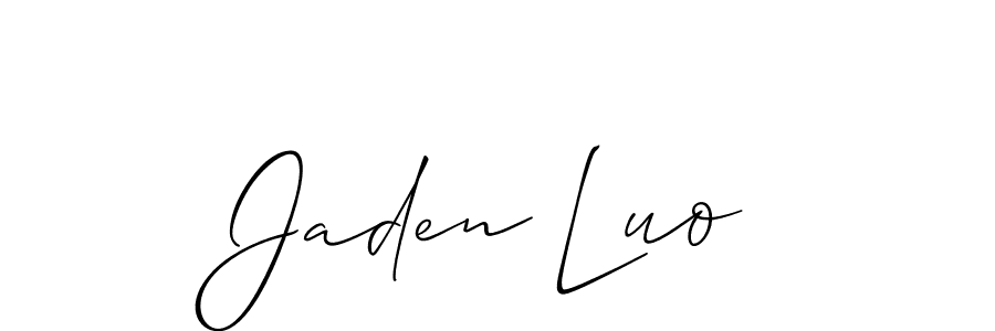 Also You can easily find your signature by using the search form. We will create Jaden Luo name handwritten signature images for you free of cost using Allison_Script sign style. Jaden Luo signature style 2 images and pictures png