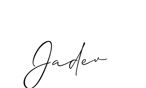 Design your own signature with our free online signature maker. With this signature software, you can create a handwritten (Allison_Script) signature for name Jadev. Jadev signature style 2 images and pictures png