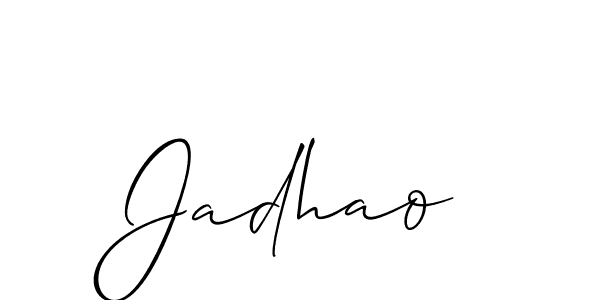 The best way (Allison_Script) to make a short signature is to pick only two or three words in your name. The name Jadhao include a total of six letters. For converting this name. Jadhao signature style 2 images and pictures png