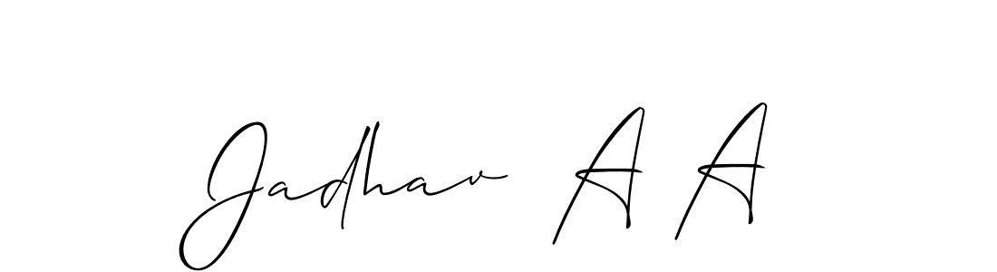 This is the best signature style for the Jadhav  A A name. Also you like these signature font (Allison_Script). Mix name signature. Jadhav  A A signature style 2 images and pictures png