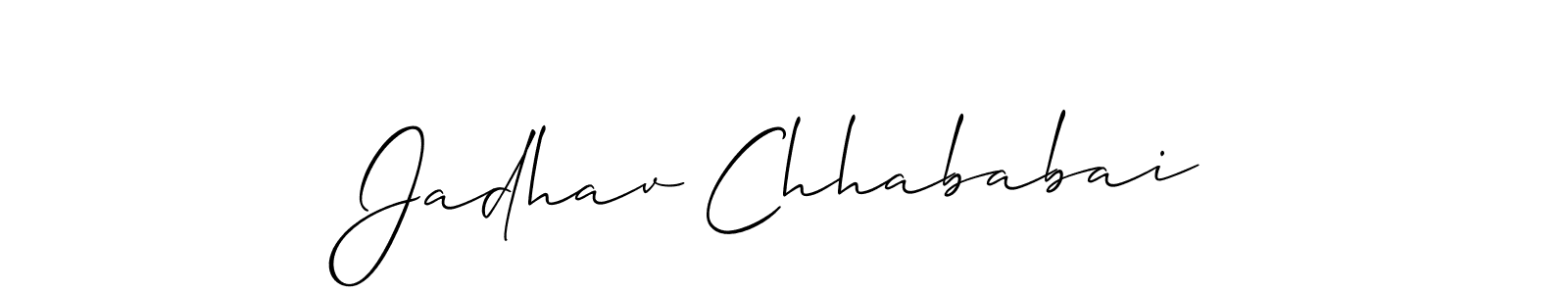 Make a beautiful signature design for name Jadhav Chhababai. With this signature (Allison_Script) style, you can create a handwritten signature for free. Jadhav Chhababai signature style 2 images and pictures png