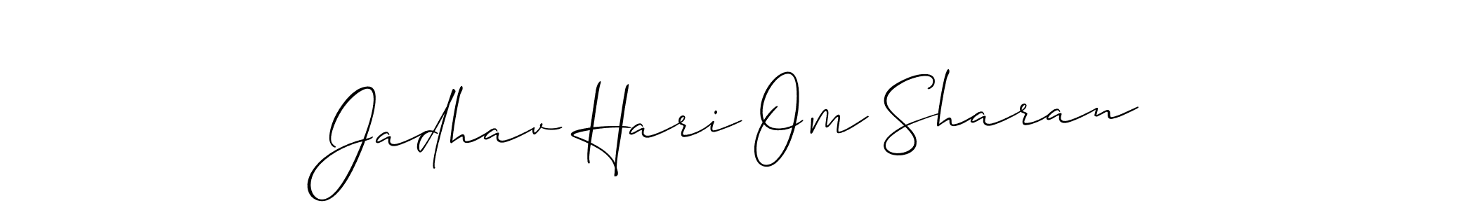 This is the best signature style for the Jadhav Hari Om Sharan name. Also you like these signature font (Allison_Script). Mix name signature. Jadhav Hari Om Sharan signature style 2 images and pictures png