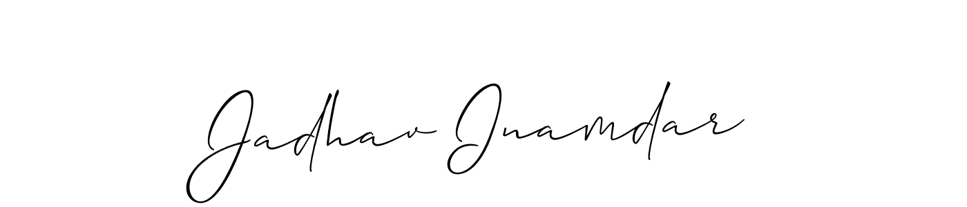 You should practise on your own different ways (Allison_Script) to write your name (Jadhav Inamdar) in signature. don't let someone else do it for you. Jadhav Inamdar signature style 2 images and pictures png