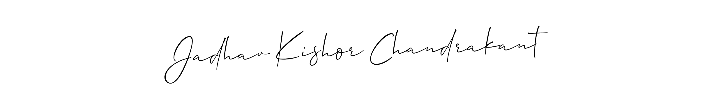 Also You can easily find your signature by using the search form. We will create Jadhav Kishor Chandrakant name handwritten signature images for you free of cost using Allison_Script sign style. Jadhav Kishor Chandrakant signature style 2 images and pictures png