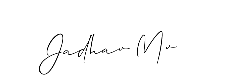 You should practise on your own different ways (Allison_Script) to write your name (Jadhav Mv) in signature. don't let someone else do it for you. Jadhav Mv signature style 2 images and pictures png