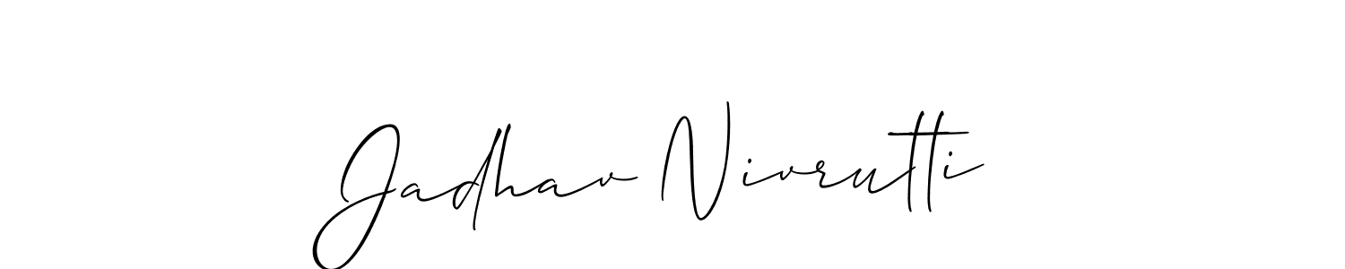 Similarly Allison_Script is the best handwritten signature design. Signature creator online .You can use it as an online autograph creator for name Jadhav Nivrutti. Jadhav Nivrutti signature style 2 images and pictures png