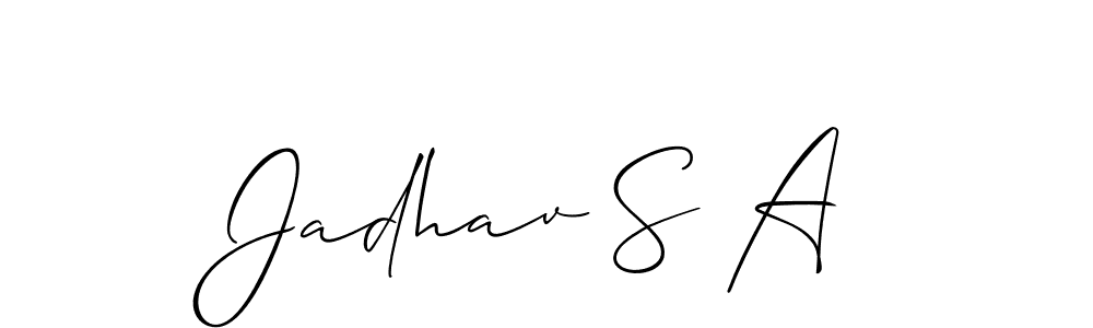 Jadhav S A stylish signature style. Best Handwritten Sign (Allison_Script) for my name. Handwritten Signature Collection Ideas for my name Jadhav S A. Jadhav S A signature style 2 images and pictures png