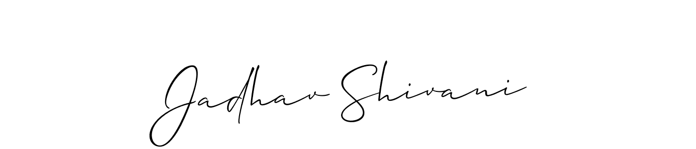 Make a beautiful signature design for name Jadhav Shivani. With this signature (Allison_Script) style, you can create a handwritten signature for free. Jadhav Shivani signature style 2 images and pictures png