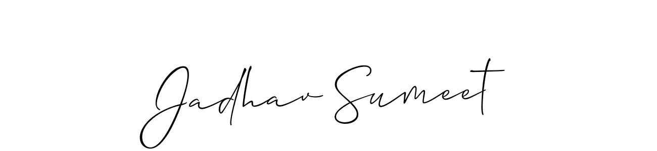 How to Draw Jadhav Sumeet signature style? Allison_Script is a latest design signature styles for name Jadhav Sumeet. Jadhav Sumeet signature style 2 images and pictures png