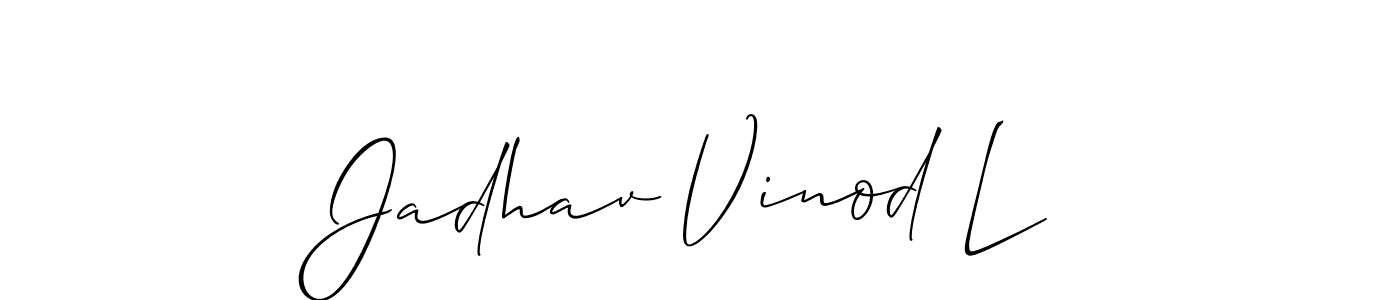 Design your own signature with our free online signature maker. With this signature software, you can create a handwritten (Allison_Script) signature for name Jadhav Vinod L. Jadhav Vinod L signature style 2 images and pictures png