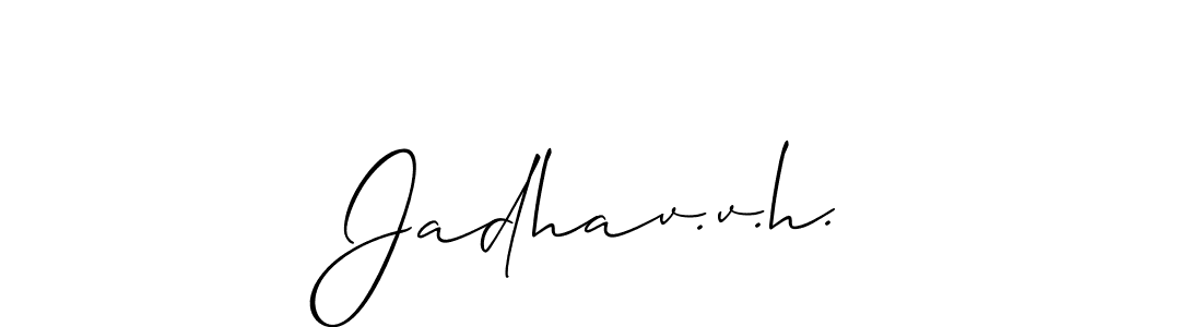 Make a beautiful signature design for name Jadhav.v.h.. With this signature (Allison_Script) style, you can create a handwritten signature for free. Jadhav.v.h. signature style 2 images and pictures png
