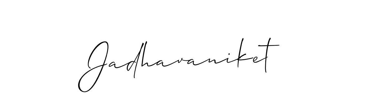 Also You can easily find your signature by using the search form. We will create Jadhavaniket name handwritten signature images for you free of cost using Allison_Script sign style. Jadhavaniket signature style 2 images and pictures png